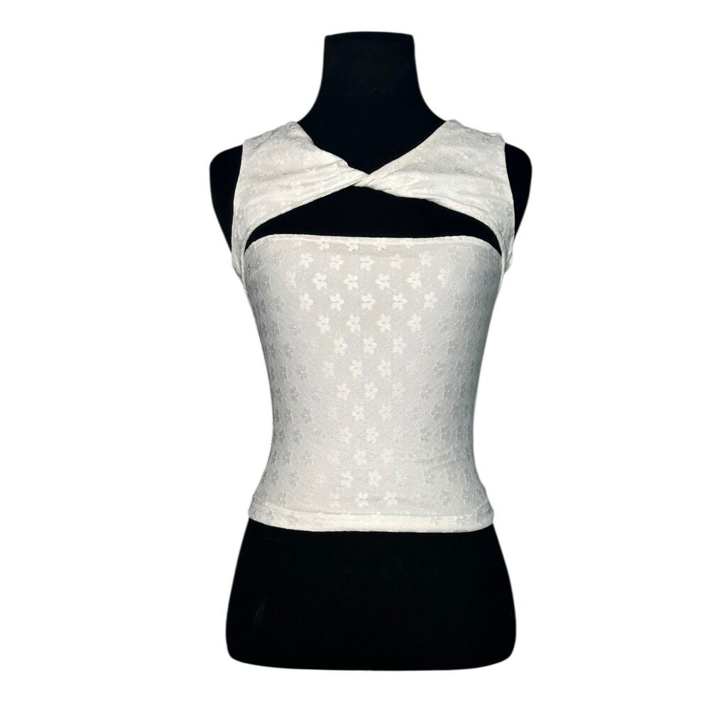 Princess Polly Martiney twisted white tank top size 2